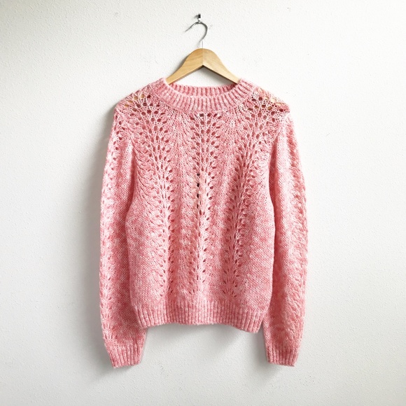 Topshop Sweaters - TOPSHOP : Strawberry Cream Open Knit Sweater NWT